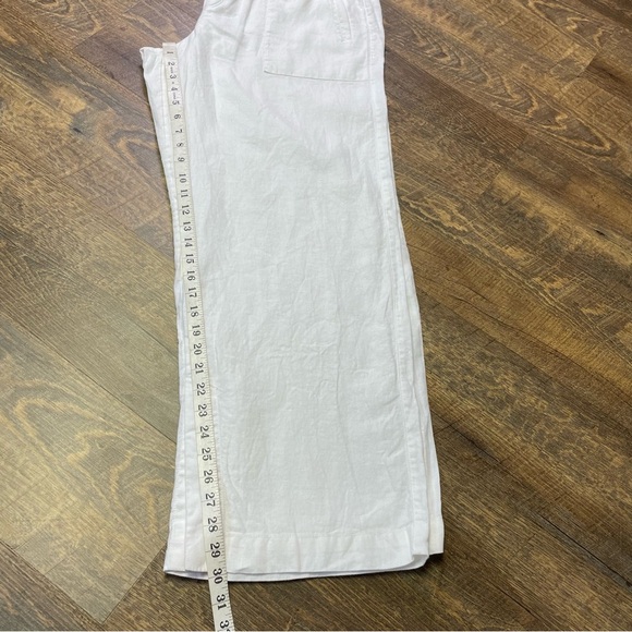 Athleta Retreat Linen High Rise Wide Leg Pants White Womens Size Large Relaxed - Picture 9 of 13